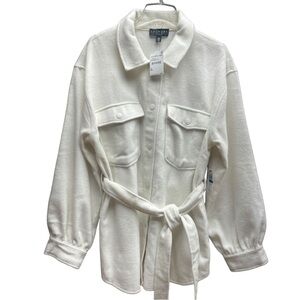 NWT Laundry By Shelli Segal Cream Snap Button Jacket Sz XL